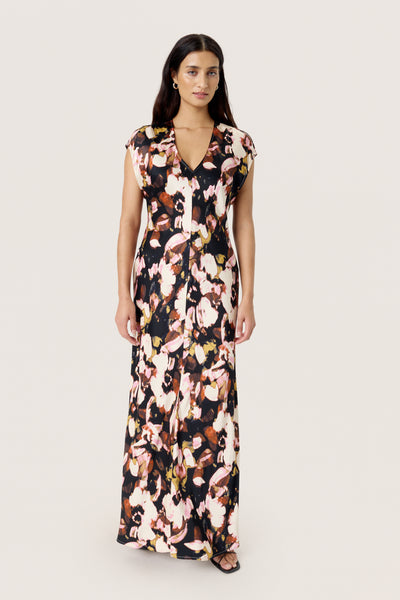 SLCinna Liva Dress Chocolate Autumn Leaves - 30408638 Thumbnail