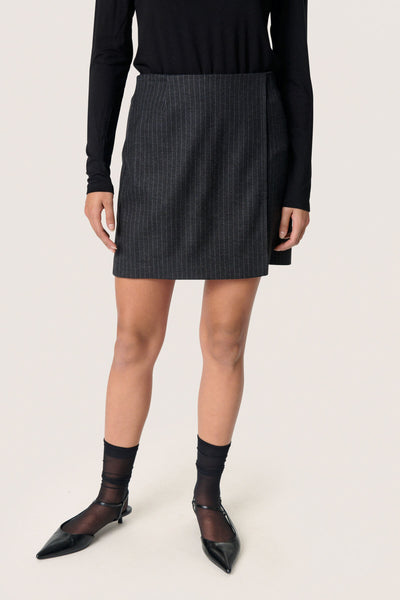 SLMalodi Mini Skirt Grey Melange Pinstripe - 30408652 Thumbnail