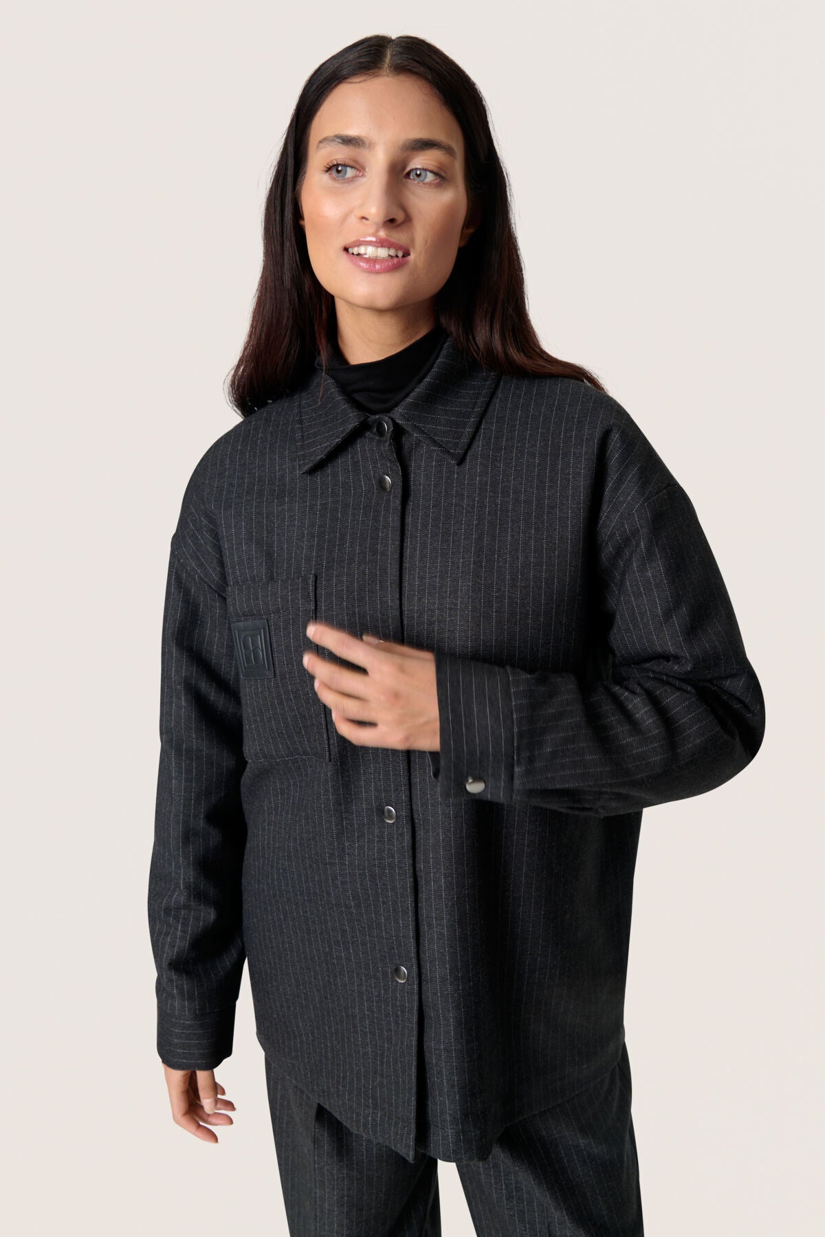 SLMalodi Jacket Grey Melange Pinstripe - 30408654