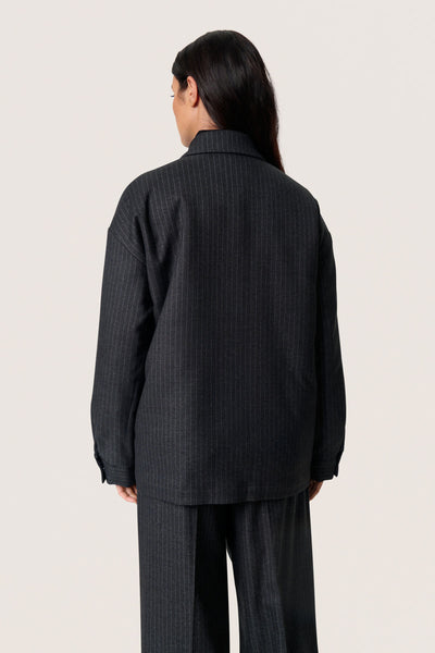 SLMalodi Jacket Grey Melange Pinstripe - 30408654 Thumbnail