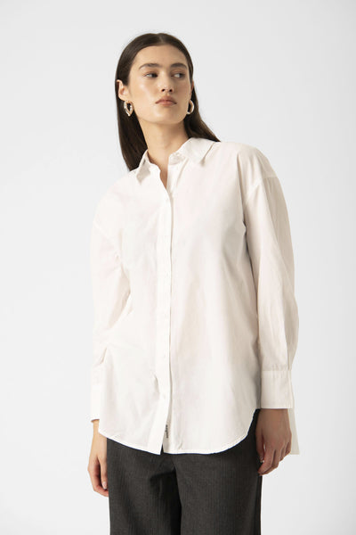 SLJoa Jani Poplin Shirt LS Broken White - 30408659 Thumbnail