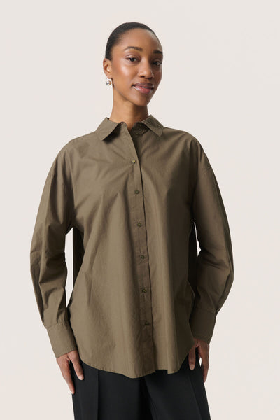 SLJoa Jani Poplin Shirt LS Tarmac - 30408659 Thumbnail