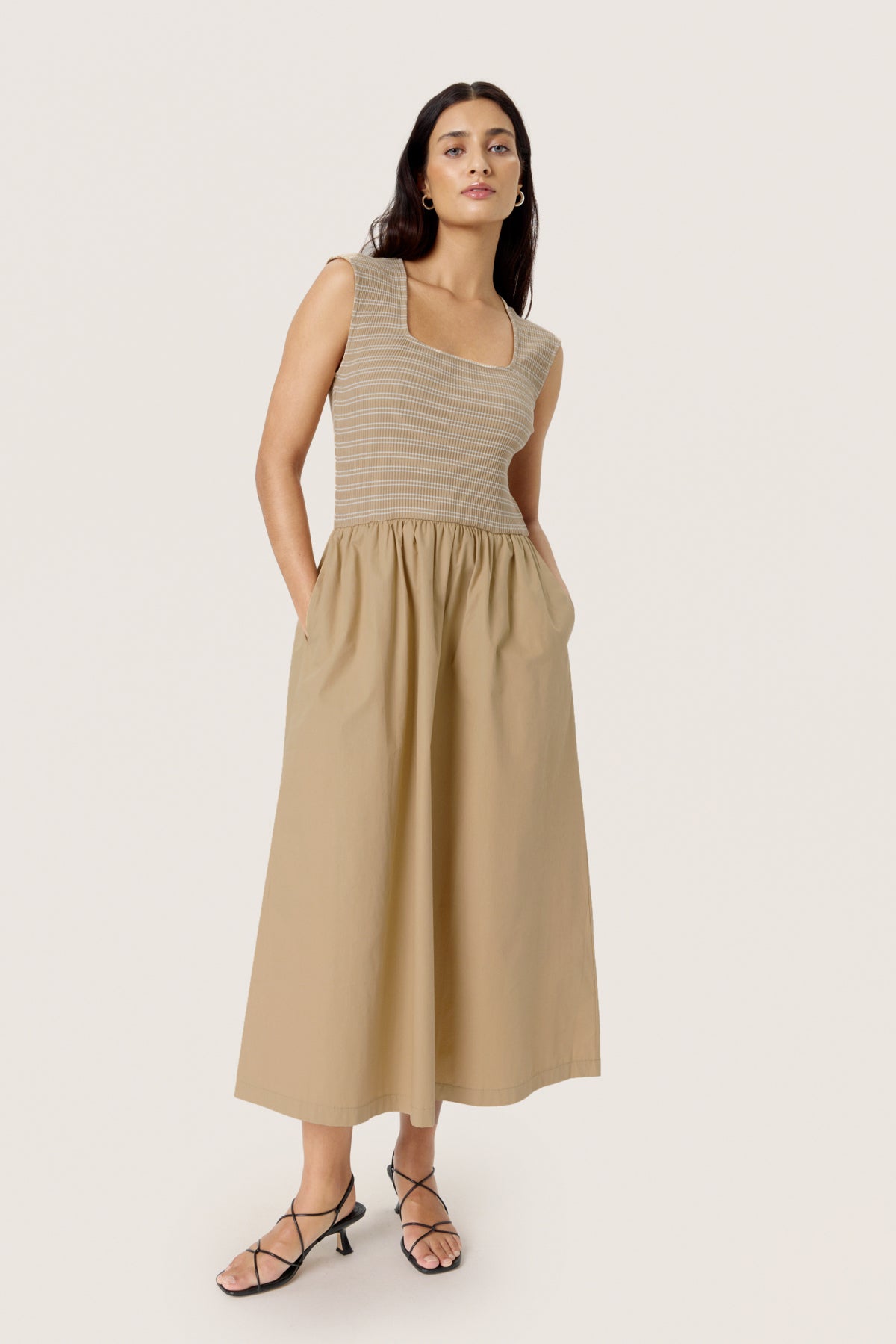 SLSimone Phoebe Striped Dress Travertine - 30408674