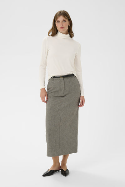 SLLilu Corinne Pencil Skirt Grey Melange Suiting - 30408681 Thumbnail