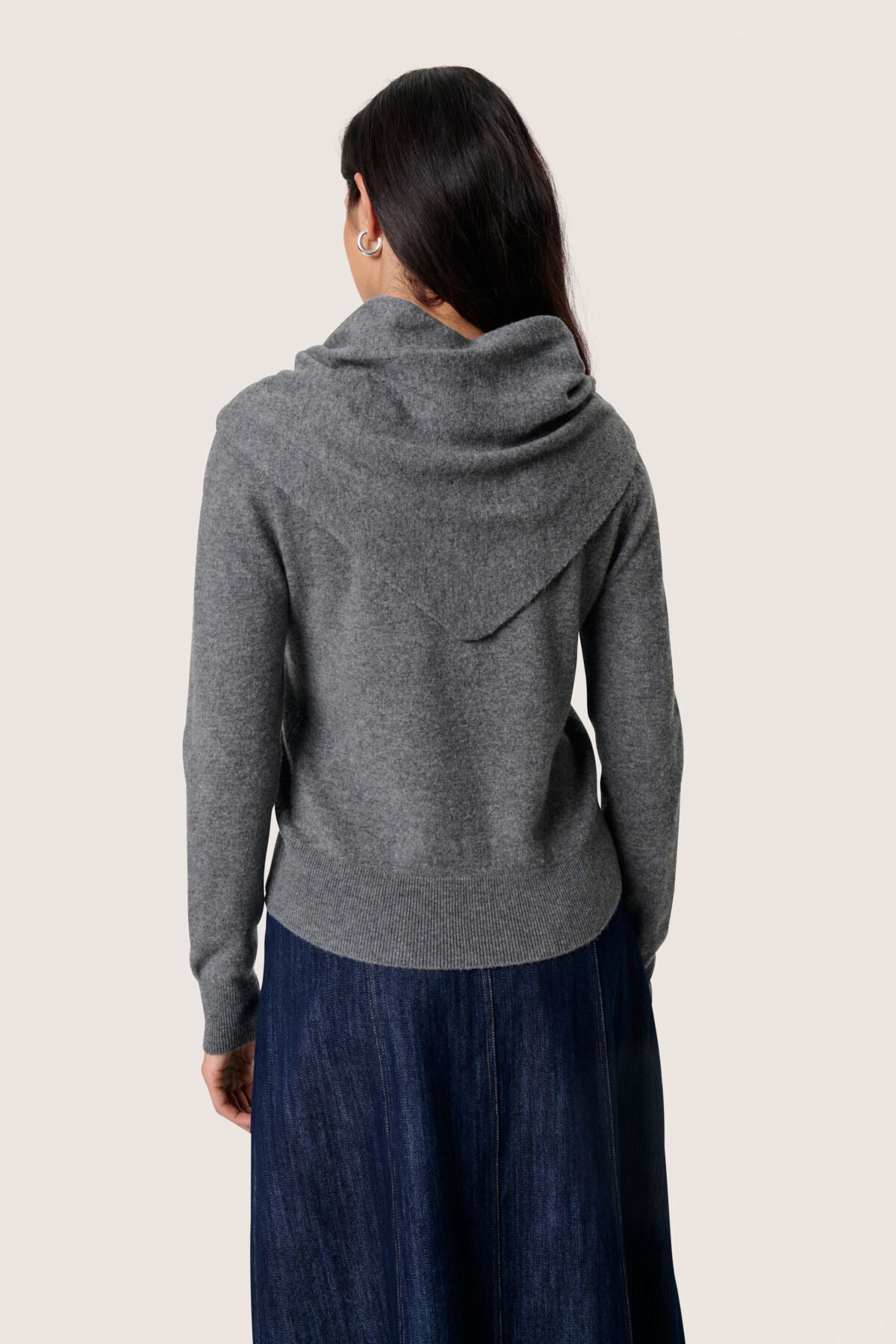 SLMolina Scarf Cardigan Grey Melange - 30408685