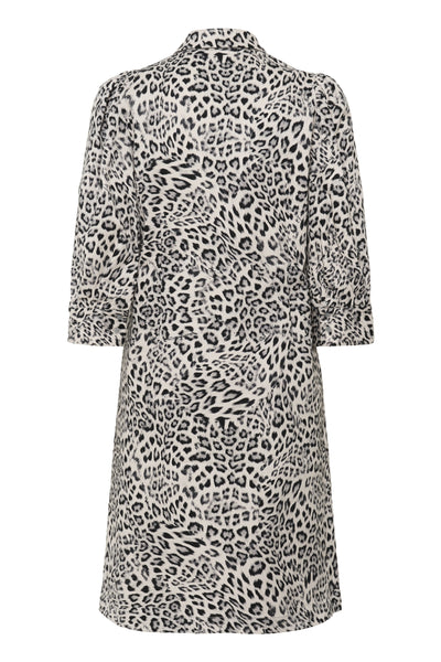 SLSandja Shirt Dress SS Grey Leopard Patteren - 30408722 Thumbnail