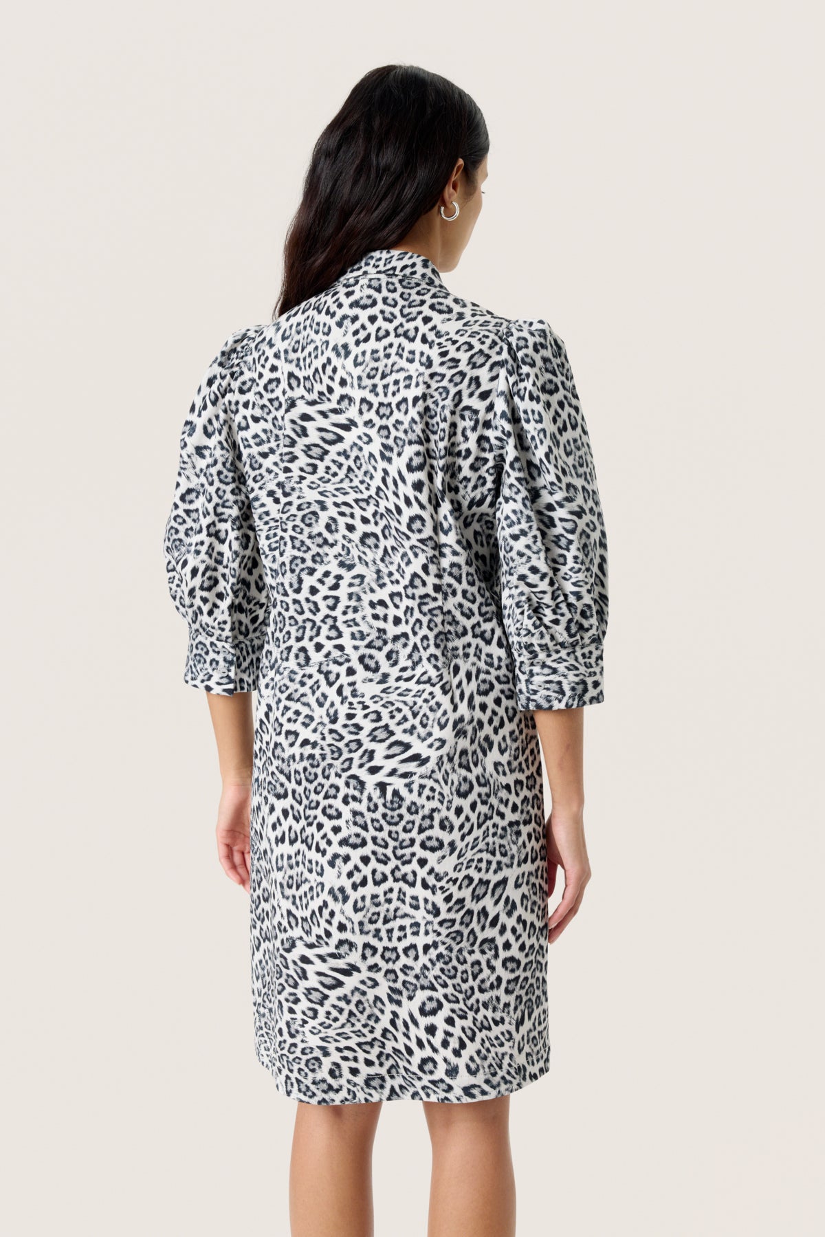 SLSandja Shirt Dress SS Grey Leopard Patteren - 30408722