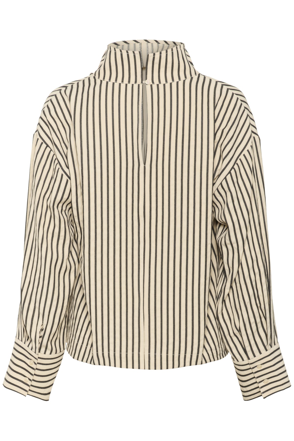SLOrlena Blouse LS White and Black Shirt Stripe - - 30408727