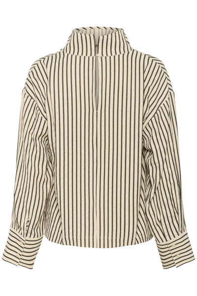 SLOrlena Blouse LS White and Black Shirt Stripe - - 30408727 Thumbnail