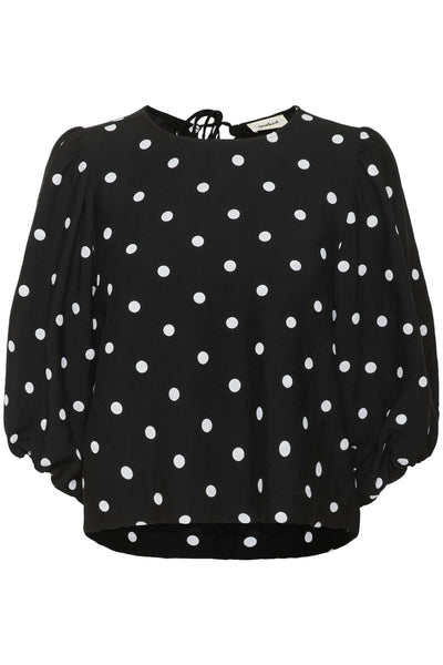 SLIdola Blouse SS Black and White Dots - 304365 - 30408753 Thumbnail