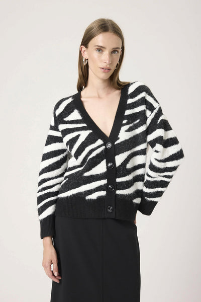 SLSorea Cardigan Black and White Animal - 30436 - 30408755 Thumbnail