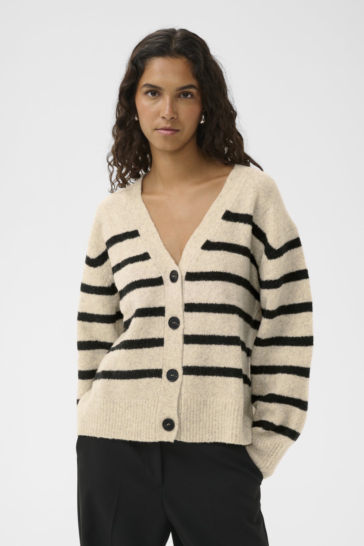 SLBriony Cardigan Dune & Black Stripe - 304348 - 30408756