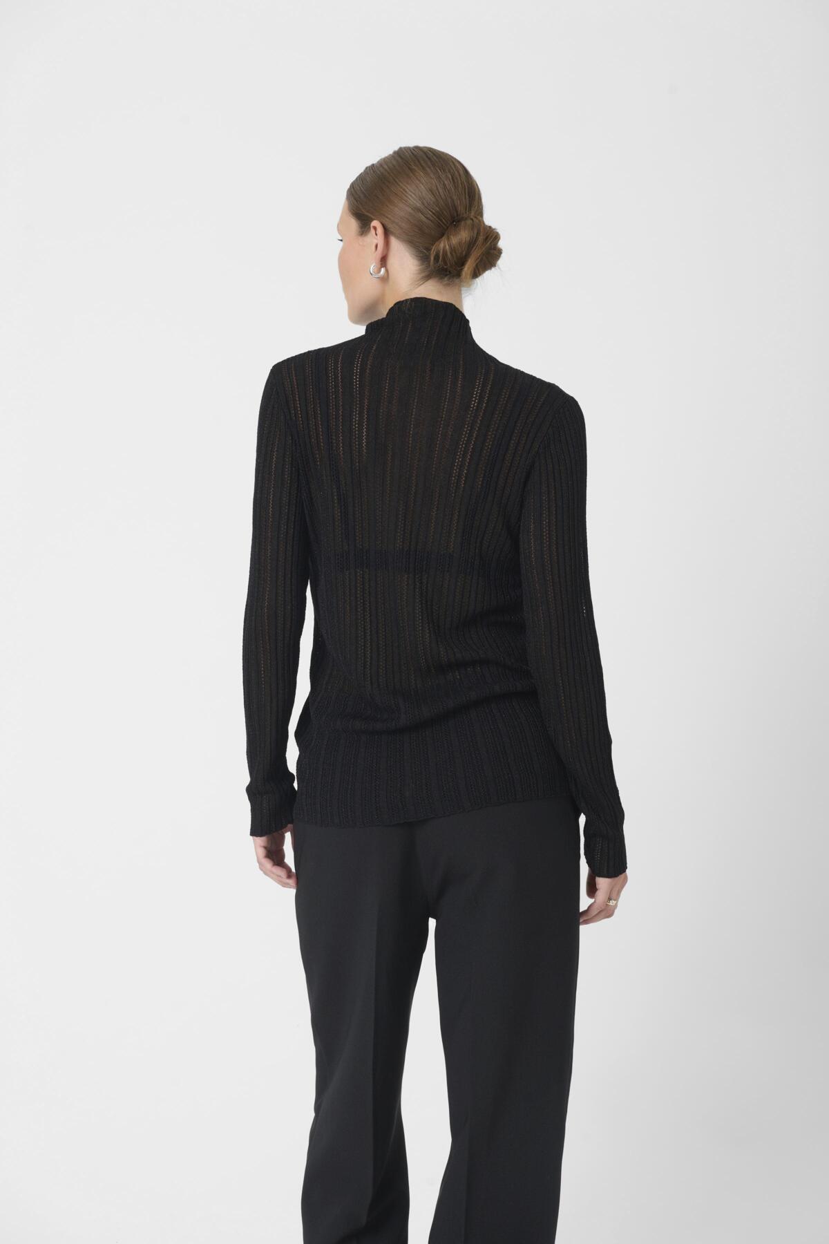 SLOrlena Blouse LS Black Shirt Stripe - 304335 - 30408772