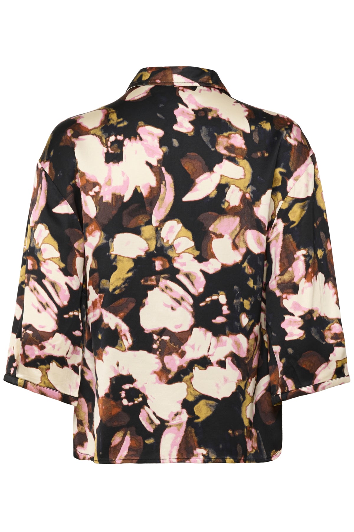 SLCinna Elly Shirt SS Chocolate Autumn Leaves - 30408801