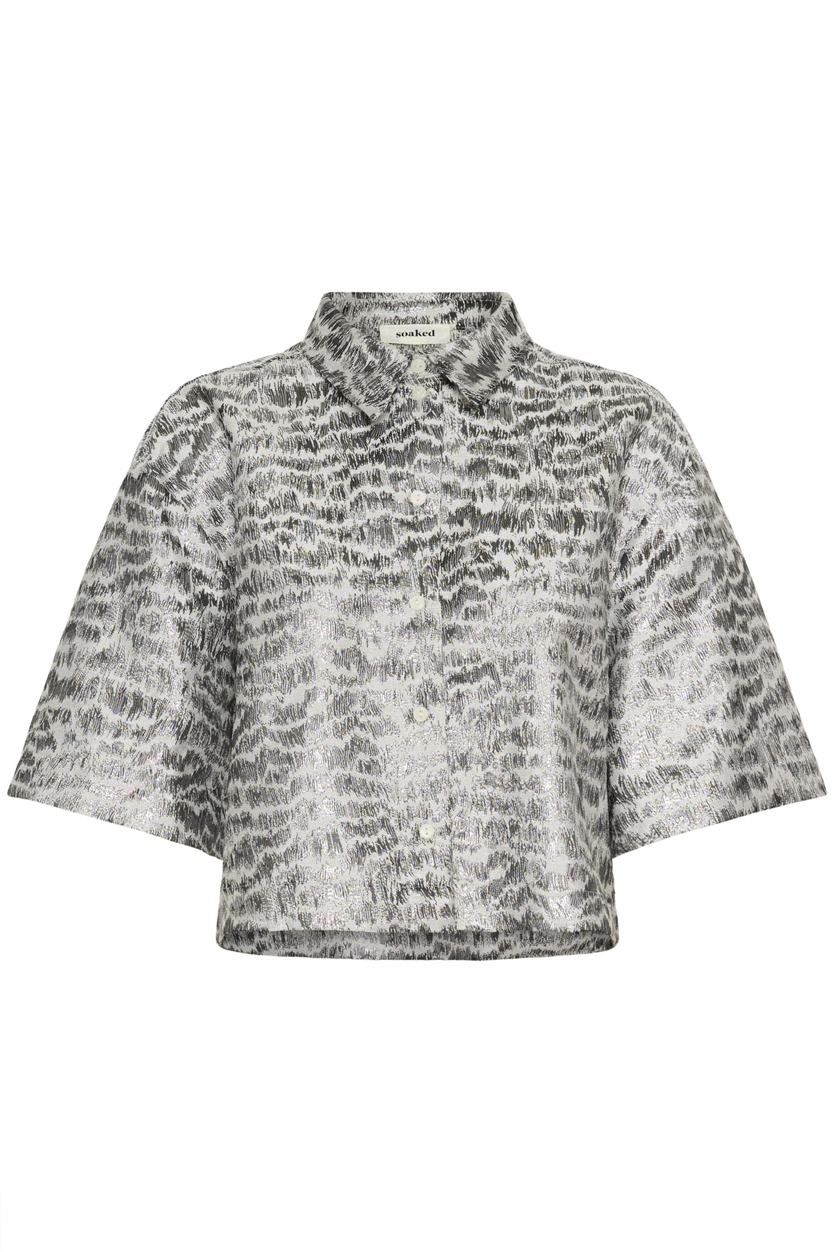 SLPricilla Shirt SS Silvery Animal Jacquard - 3043 - 30408807