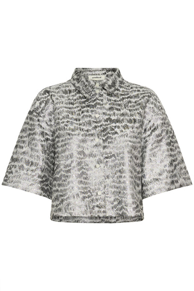 SLPricilla Shirt SS Silvery Animal Jacquard - 3043 - 30408807 Thumbnail