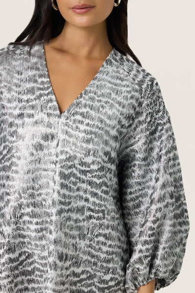 SLPricilla Dress Silvery Animal Jacquard - 3043 - 30408808 Thumbnail