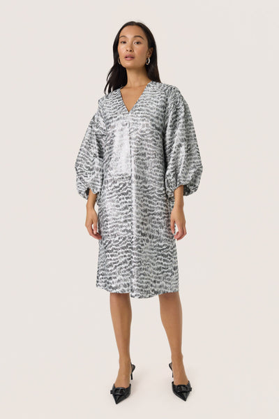 SLPricilla Dress Silvery Animal Jacquard - 3043 - 30408808 Thumbnail