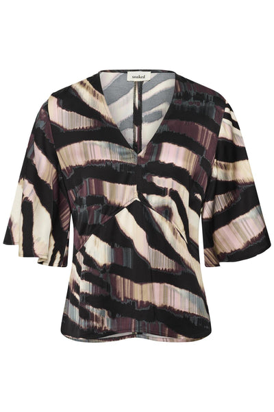 SLCiela Blouse SS Animalistic Print - 304367 - 30408844 Thumbnail