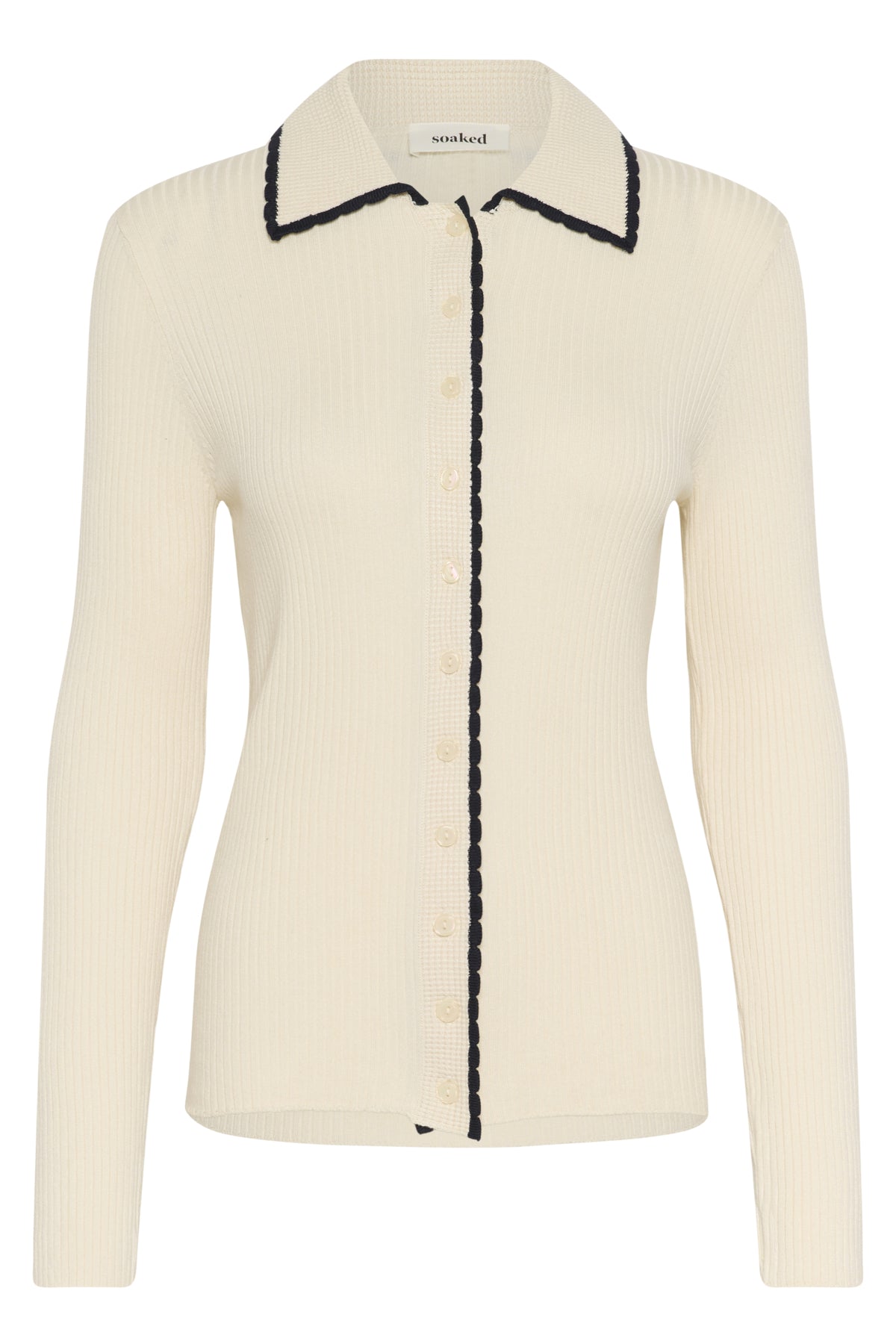 SLLysandra Polo Cardigan Whisper White - 110701 - 30408852