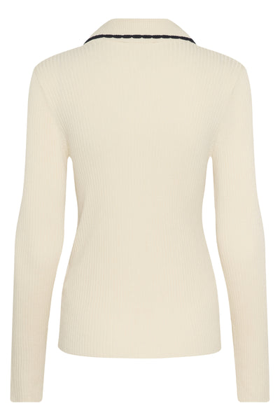 SLLysandra Polo Cardigan Whisper White - 110701 - 30408852 Thumbnail