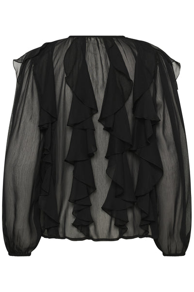 SLHarietta Frill Blouse Black - 194008 - 30408857 Thumbnail