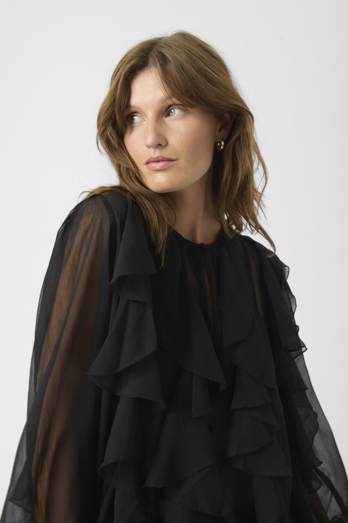 SLHarietta Frill Blouse Black - 194008 - 30408857