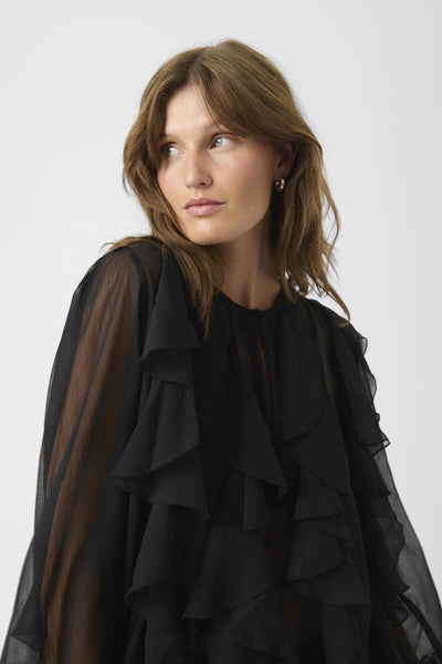 SLHarietta Frill Blouse Black - 194008 - 30408857 Thumbnail