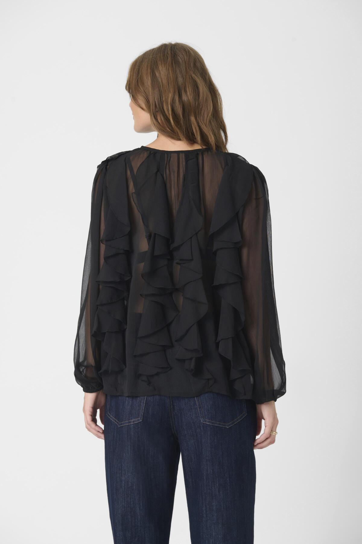 SLHarietta Frill Blouse Black - 194008 - 30408857