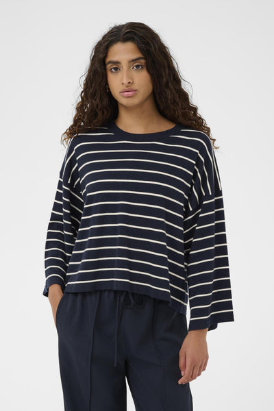 SLSpina Boxy Pullover Cropped Salute with White stripes - 30 - 30408863 Thumbnail
