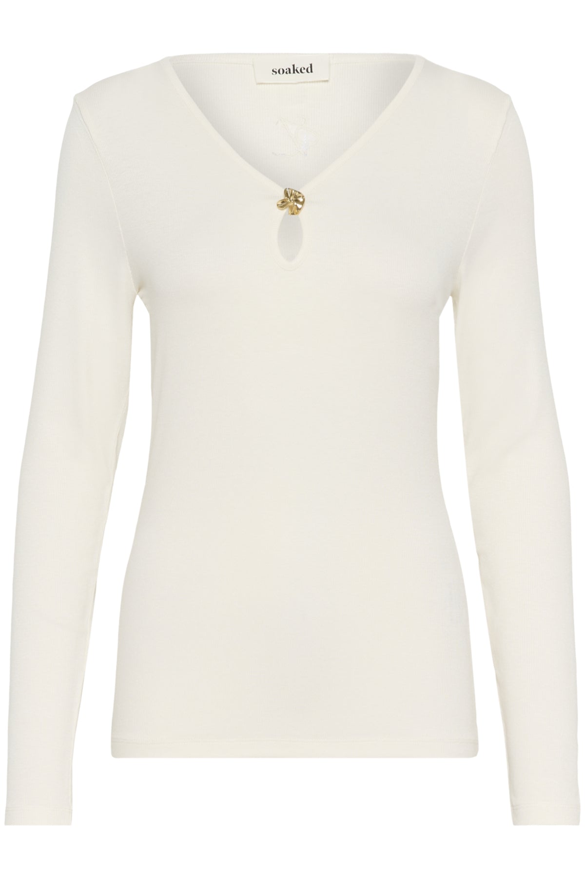 SLNaida V-Neck Tee Broken White - 111001 - 30408885