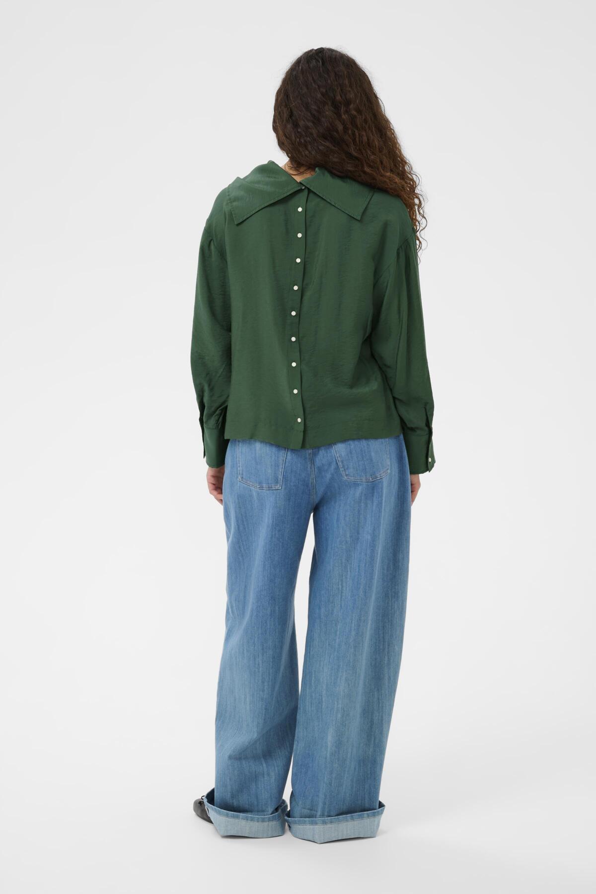 SLEneya Funnel Blouse LS Trekking Green - 195411 - 30408897