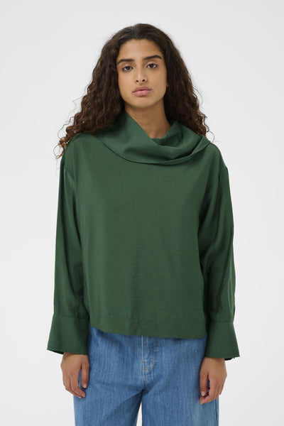 SLEneya Funnel Blouse LS Trekking Green - 195411 - 30408897 Thumbnail