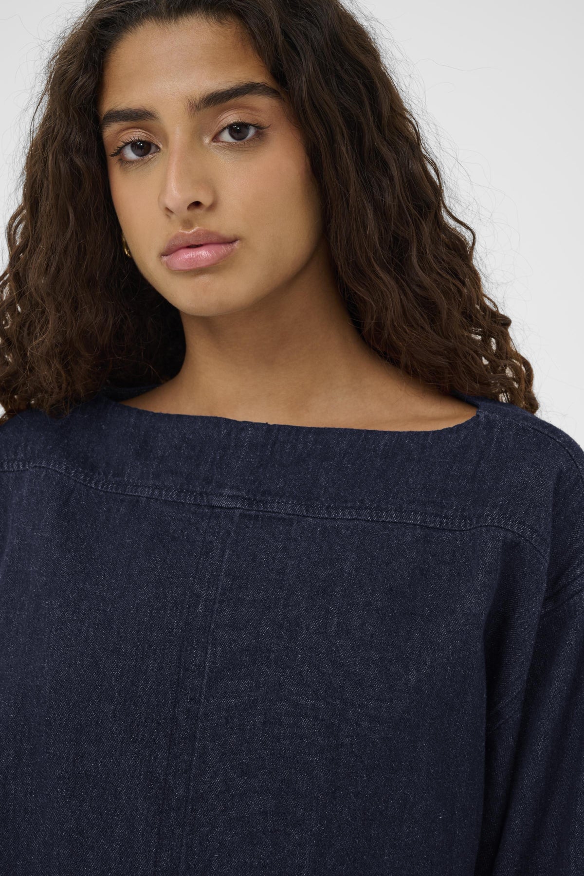 SLChaman Blouse LS Dark Blue Denim - 301728 - 30408900