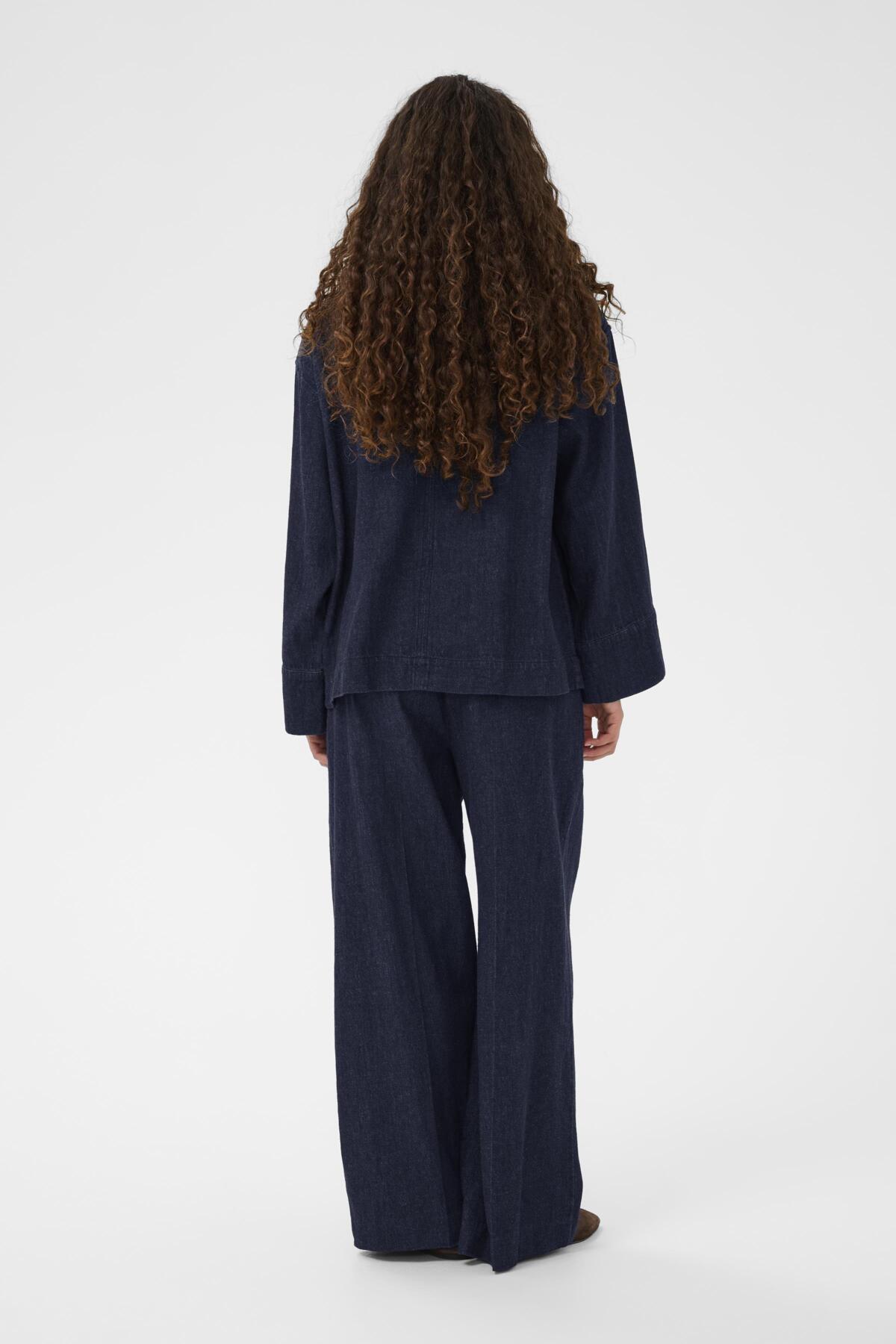 SLChaman Blouse LS Dark Blue Denim - 301728 - 30408900