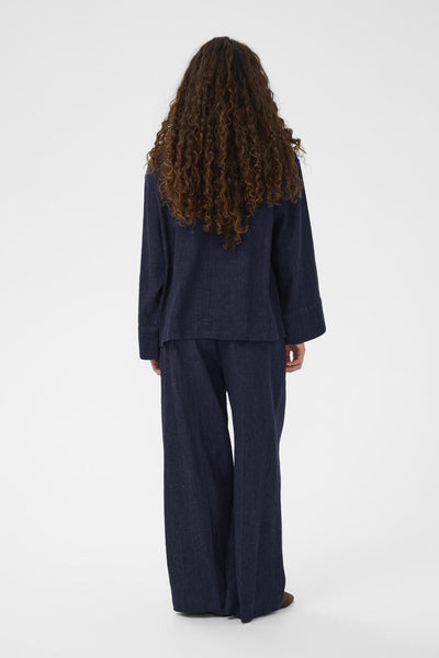 SLChaman Blouse LS Dark Blue Denim - 301728 - 30408900 Thumbnail