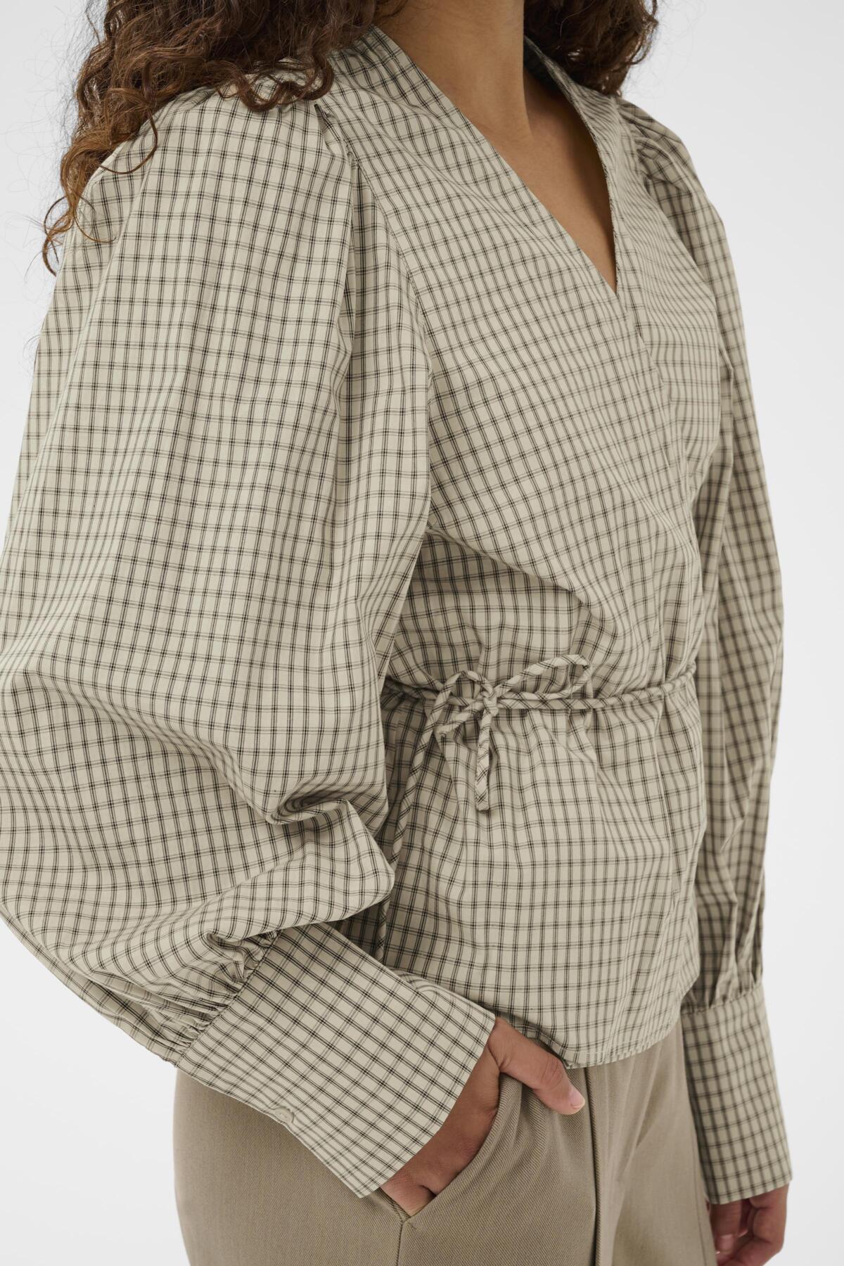 SLSivah Oriana Blouse Parchment Checks - 304511 - 30408902