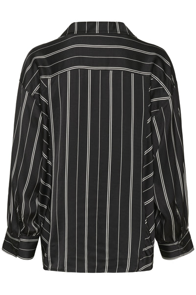 SLMarcela Printed Shirt Black W White Stripes - 304533 - 30408904 Thumbnail