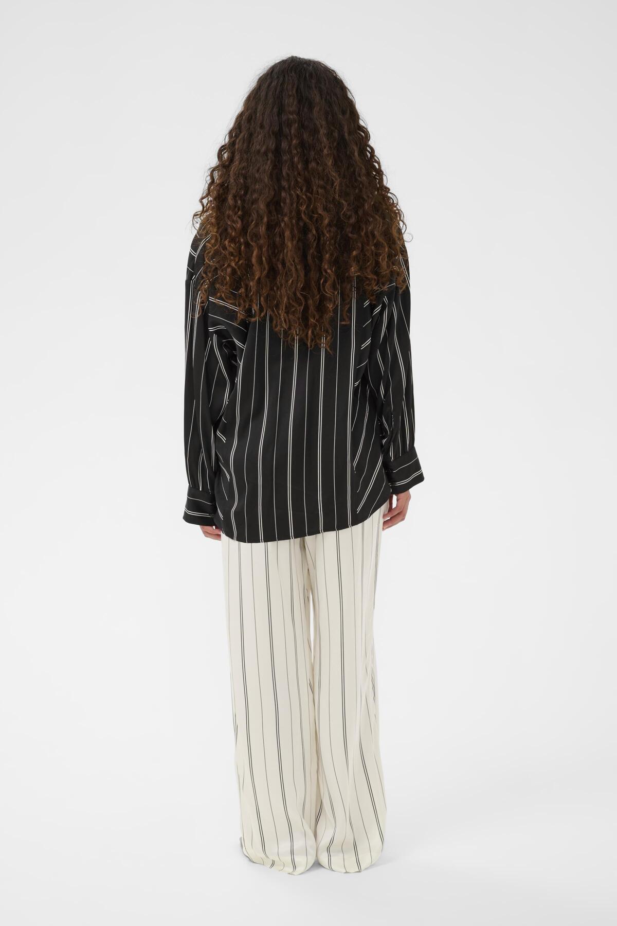 SLMarcela Printed Shirt Black W White Stripes - 304533 - 30408904