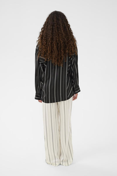 SLMarcela Printed Shirt Black W White Stripes - 304533 - 30408904 Thumbnail