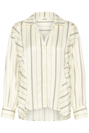 SLMarcela Printed Shirt White W Black Stripes - 304534 - 30408904