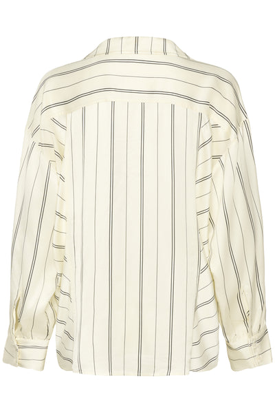 SLMarcela Printed Shirt White W Black Stripes - 304534 - 30408904 Thumbnail