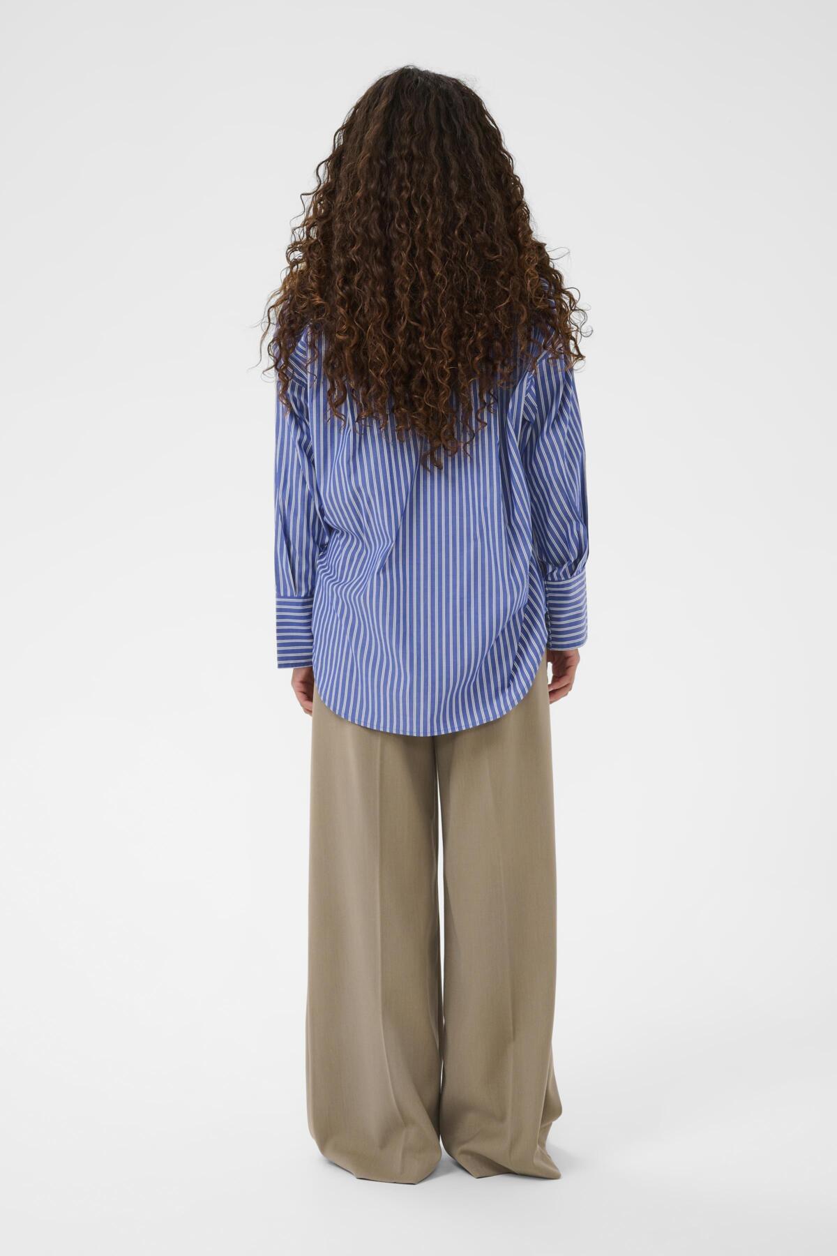 SLCalken Shirt LS Nouvean Navy Stripe - 304530 - 30408906