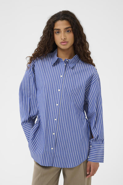 SLCalken Shirt LS Nouvean Navy Stripe - 304530 - 30408906 Thumbnail