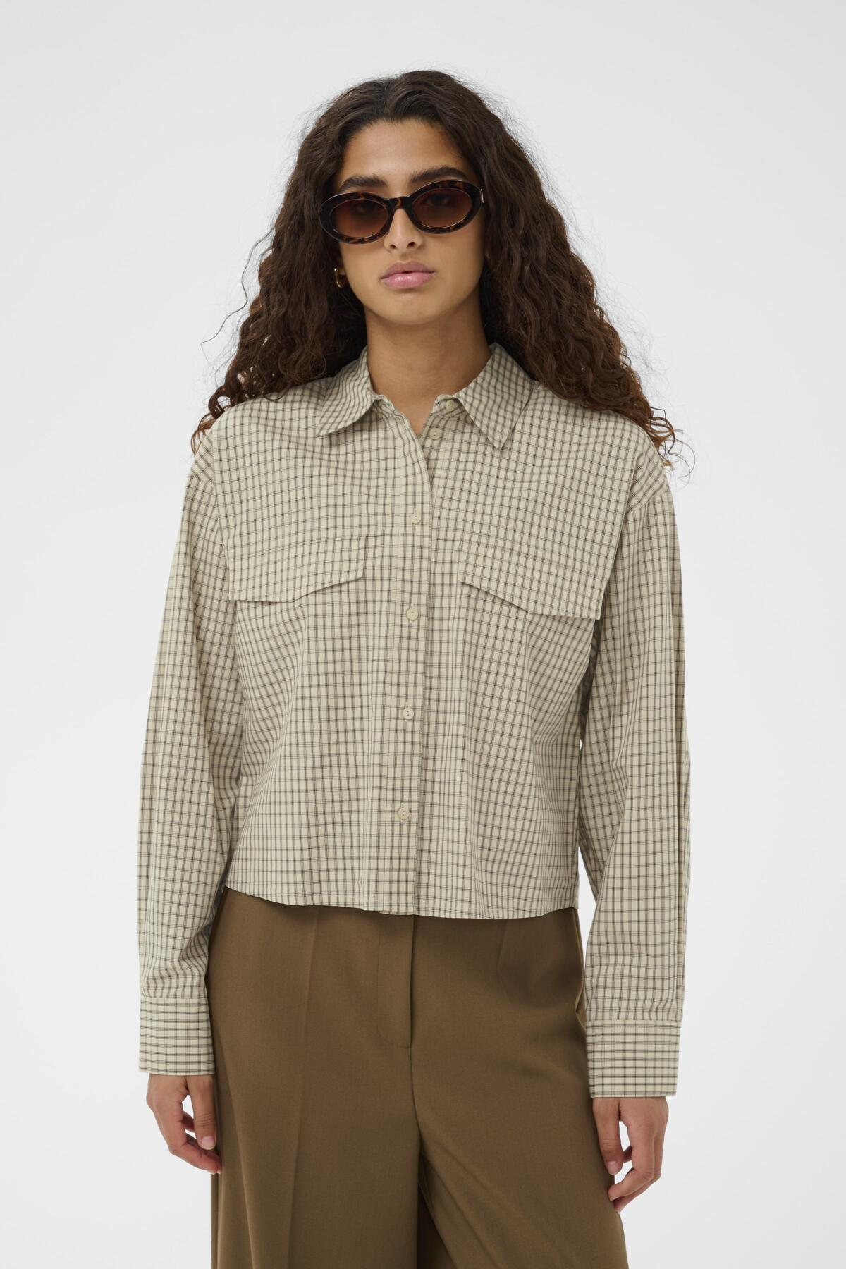 SLSivah Shirt LS Parchment Checks - 304511 - 30408908