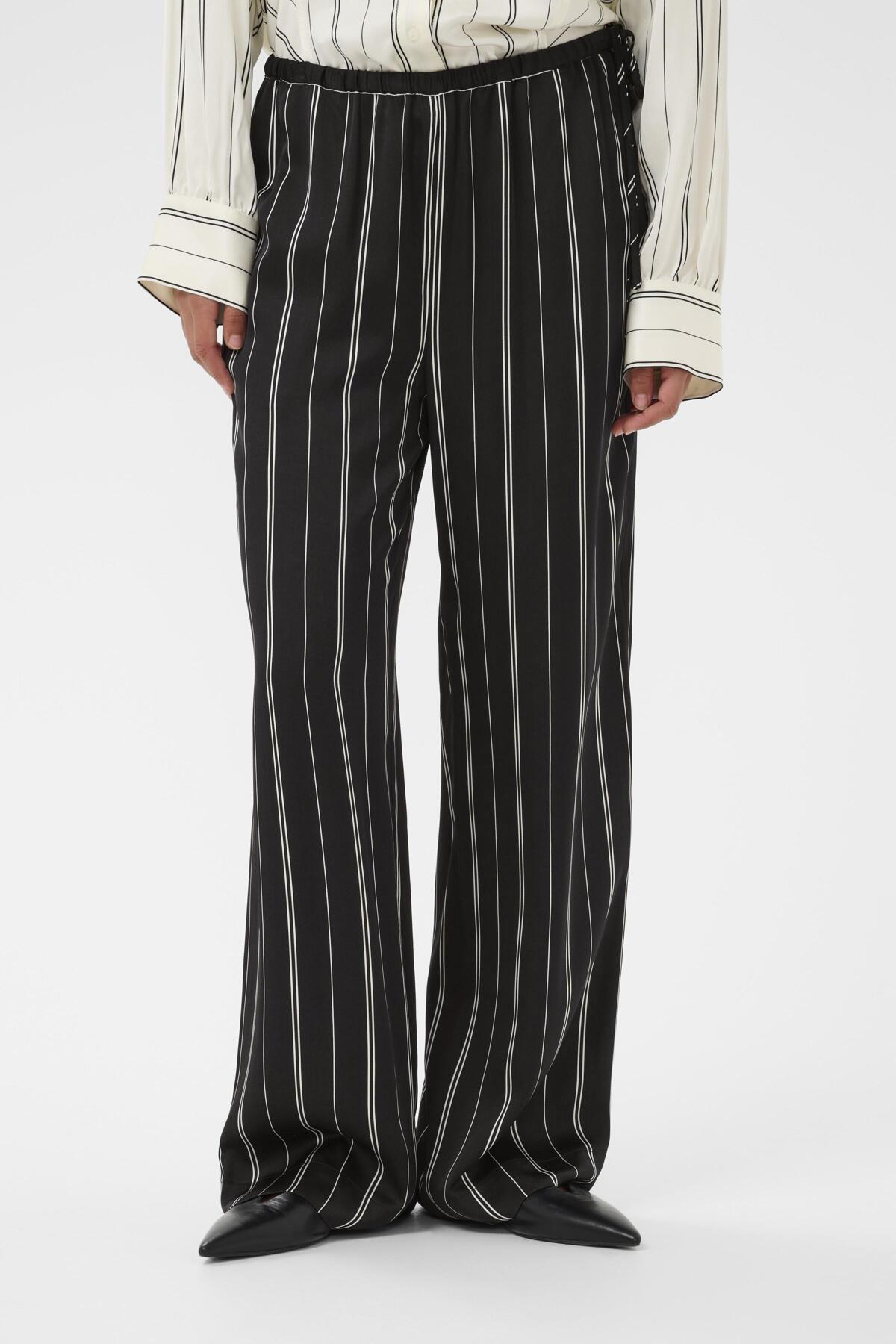 SLMarcela Printed Pants Black W White Stripes - 304533 - 30408923