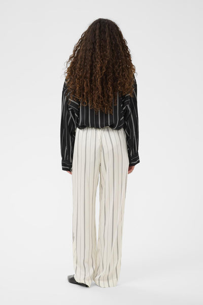 SLMarcela Printed Pants White W Black Stripes - 304534 - 30408923 Thumbnail