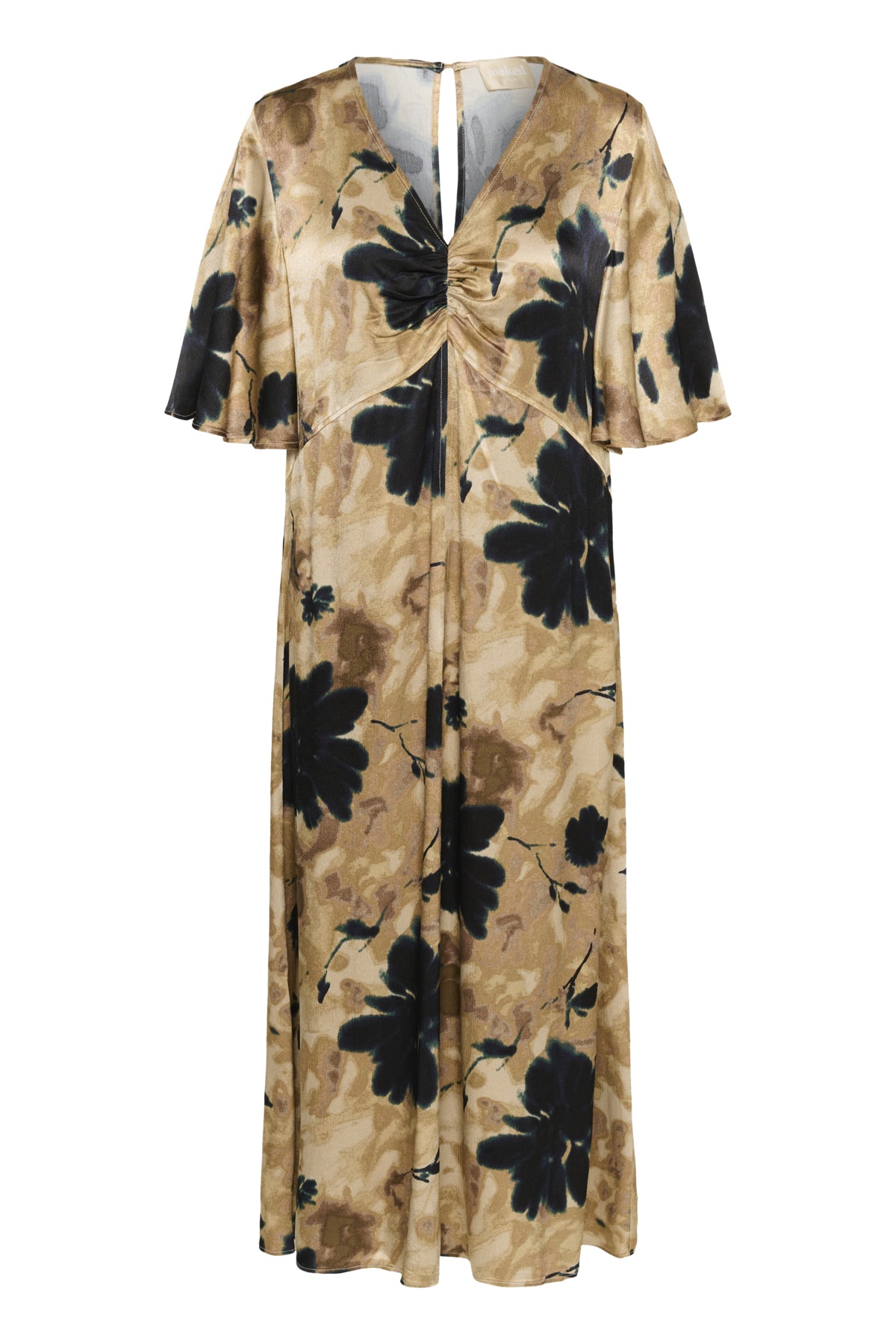 SLRiyan Dress Timberwolf Watercolor Print - - 30408963