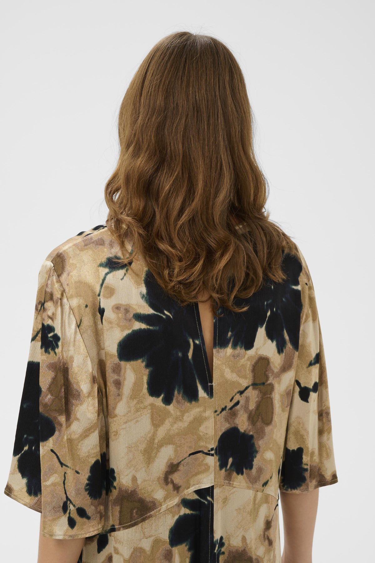 SLRiyan Dress Timberwolf Watercolor Print - - 30408963