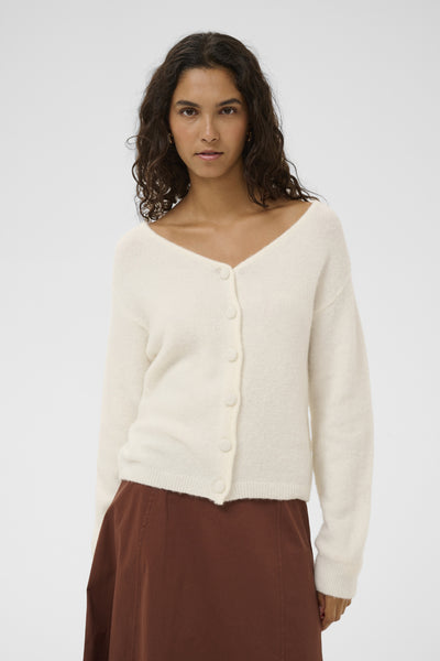 SLAnina V-Neck Cardigan Broken White - 111001 - 30408986 Thumbnail